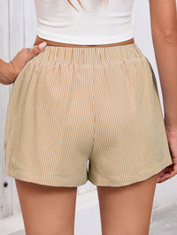 Elastic waist Y2k vacation beach bottom striped casual shorts