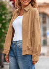PRETTYGARDEN Women's Faux Suede Motorcycle Jacket Trendy Fall Fashion Oversized Zip Up Coats Winter Clothes Outerwear