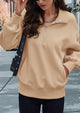 Half Zip Long Sleeve Y2K Sweatshirts