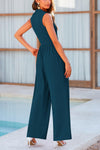 PRETTYGARDEN Womens Summer Jumpsuits Dressy Casual One Piece Outfits Sleeveless Mock Neck Wide Leg Pants Rompers with Pockets