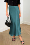 PRETTYGARDEN Women's Satin Skirts Dressy Casual Fall High Waisted Cocktail Wedding Flowy Elegant A Line Midi Skirt