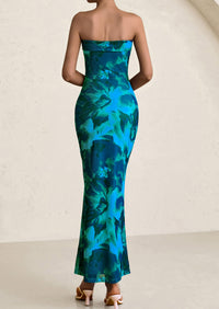 Printed Tube  Strapless Bodycon Sleeveless Maxi Dress
