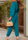 PRETTYGARDEN Women's Fall Jumpsuits Dressy Casual Pants Romper Spring Long Sleeve V Neck Belt Pockets One Piece Outfits