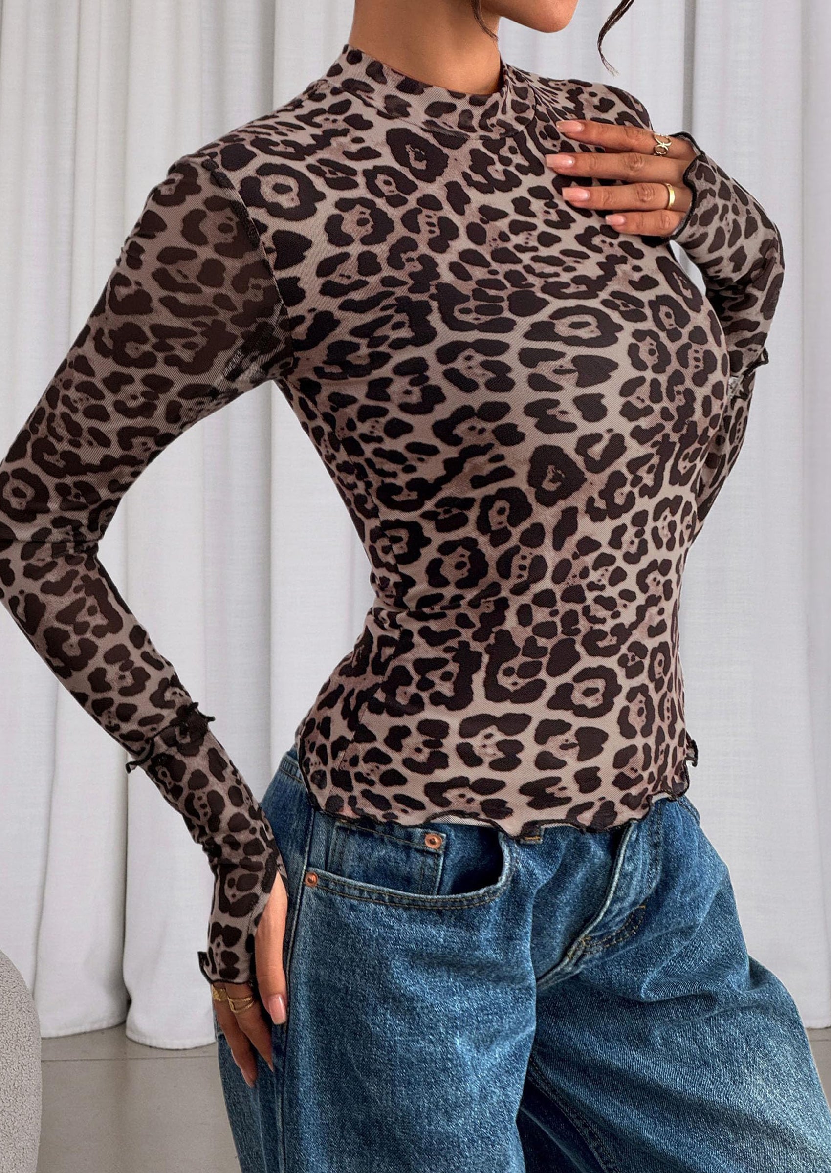 PRETTYGARDEN Womens Fall Mesh Floral Blouses Long Sleeve Going Out Tops Slim Fitted Shirts Date Night Outfits