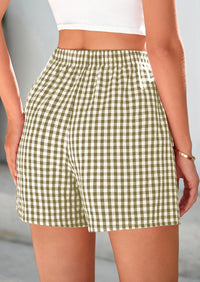Plaid Casual Y2K Short with Pockets