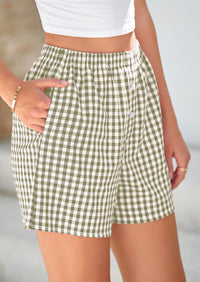 Plaid Casual Y2K Short with Pockets