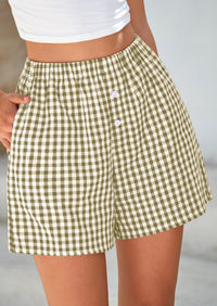Plaid Casual Y2K Short with Pockets
