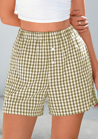 Plaid Casual Y2K Short with Pockets