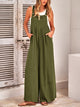 Casual Sleeveless Shoulder Strap Loose Wide Leg Pants