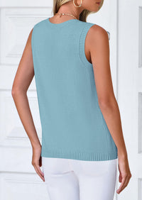 Sleeveless Button Down Business Casual Knit Tank Tops