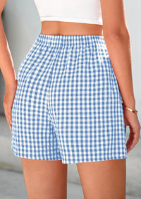Plaid Casual Y2K Short with Pockets