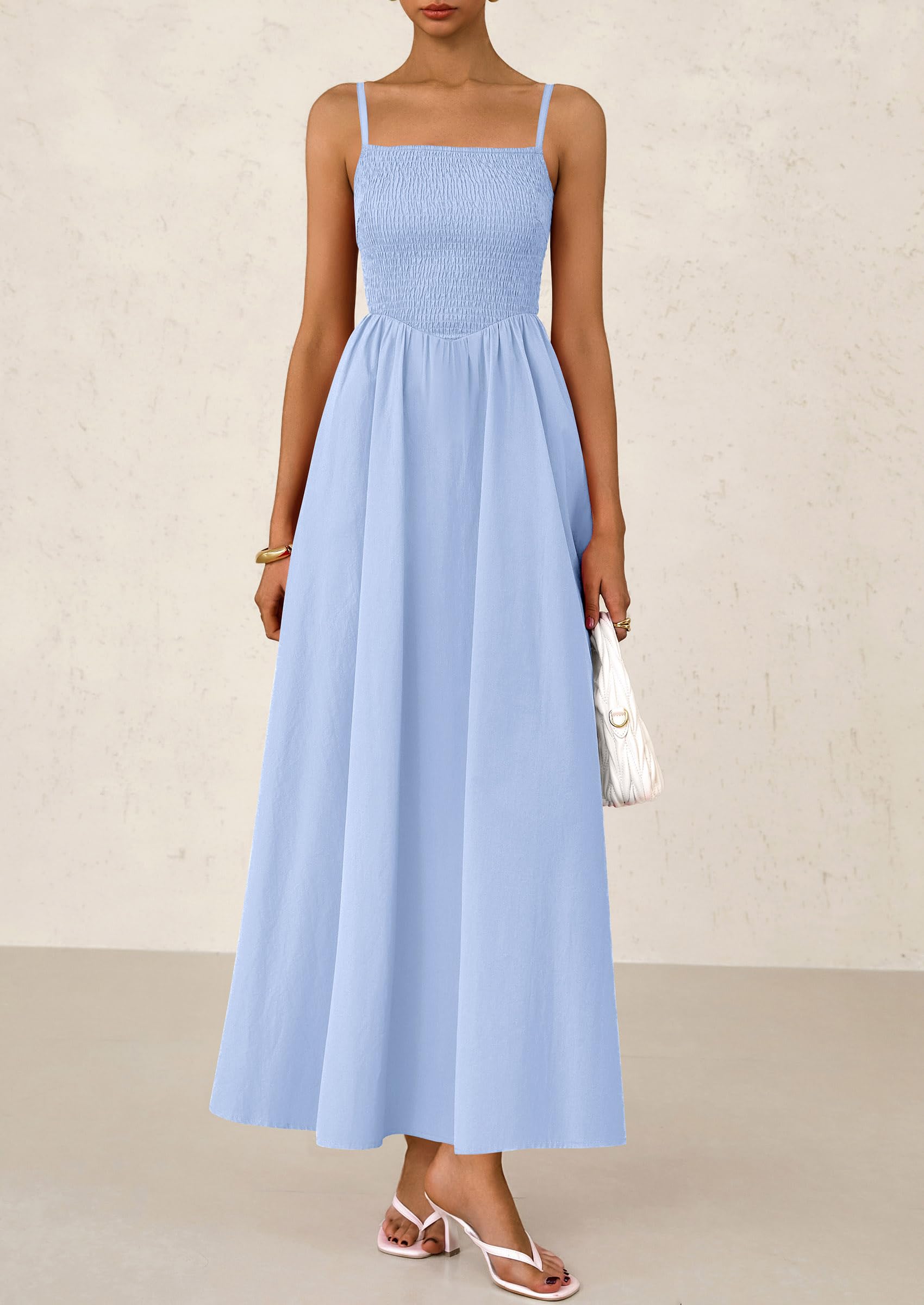 PRETTYGARDEN  Beach Casual Spaghetti Strap Maxi Dresses