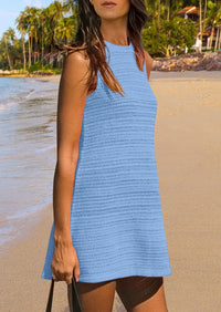 Sleeveless Hollow Out Resort Beach Vacation Cover Up Dress
