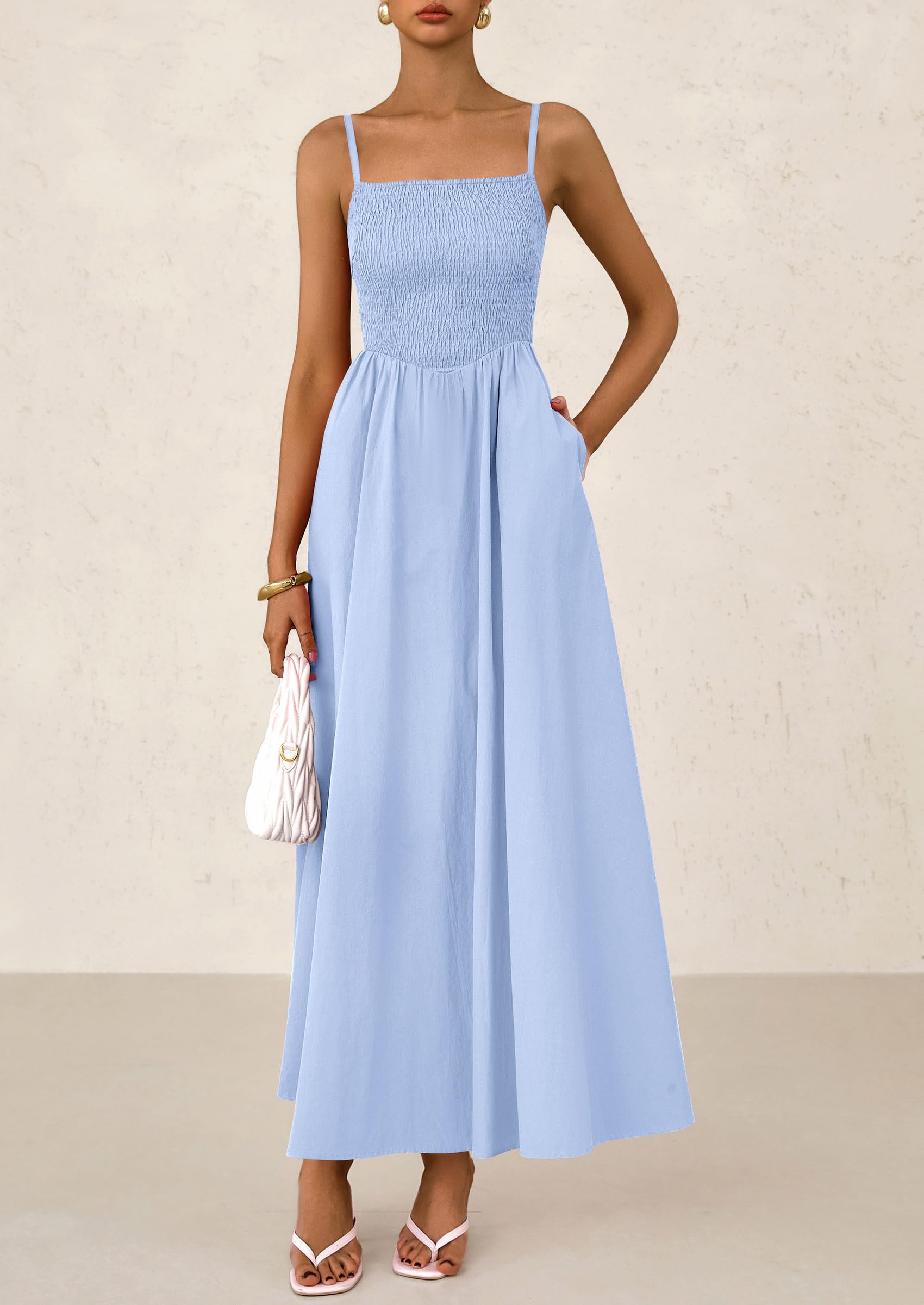 PRETTYGARDEN  Beach Casual Spaghetti Strap Maxi Dresses