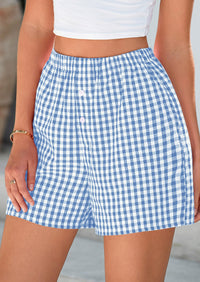 Plaid Casual Y2K Short with Pockets