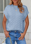 PRETTYGARDEN Women's Sweater Vest Summer Short Sleeve Tops Casual Crewneck Knit Oversized Pullover Trendy Spring Outfits