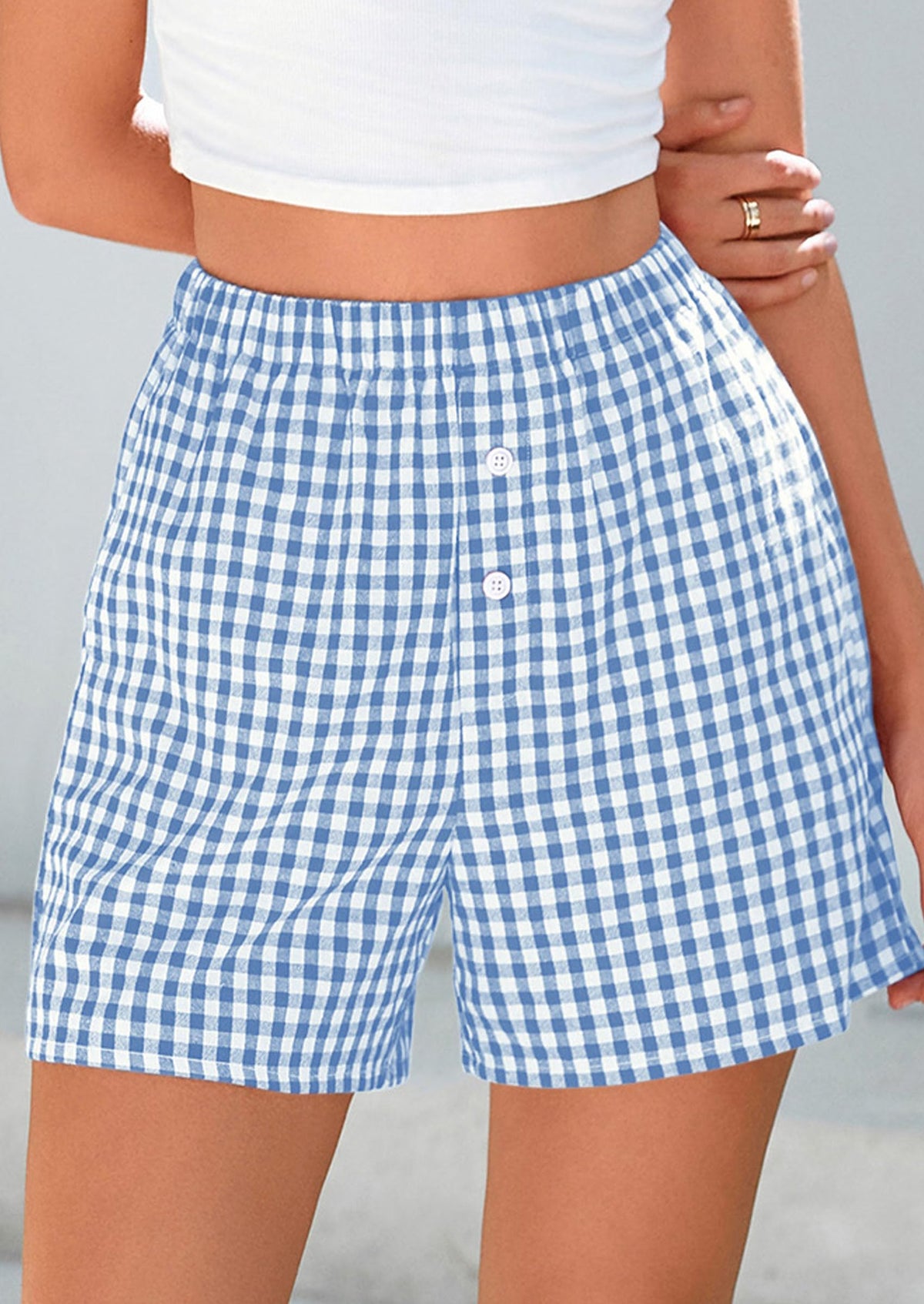 Plaid Casual Y2K Short with Pockets