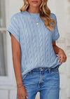 PRETTYGARDEN Women's Sweater Vest Summer Short Sleeve Tops Casual Crewneck Knit Oversized Pullover Trendy Spring Outfits