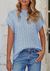 PRETTYGARDEN Women's Sweater Vest Summer Short Sleeve Tops Casual Crewneck Knit Oversized Pullover Trendy Spring Outfits
