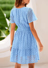 PRETTYGARDEN Women Summer V Neck A Line Hollow Out Casual Beach Party Dresses