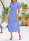 Prettygarden V Neck Swiss Polka Dot Wedding Guest Midi Skirt