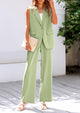 Sleeveless Suit Vest And Wide Leg Pants Business Casual Blazer Set