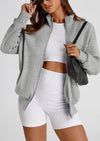 PRETTYGARDEN Women's Spring Fall Fashion Full Zip Up Sweatshirt Long Sleeve Loose Fit Trendy Casual Jacket with Pockets