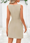 PRETTYGARDEN Womens Formal Sleeveless Summer Dresses Boat Neck Bodycon Elegant A Line Business Work Mini Dresss