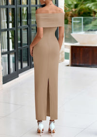 Off The Shoulder Elegant Bodycon Formal Cocktail Party Evening Maxi Dresses