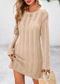 Crochet Knit Hollow Out Beach Vacation Cover Ups Dress