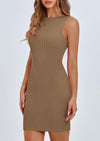 PRETTYGARDEN Spring Dresses for Women Sleeveless Bodycon Short Work Tank Dress Summer Casual Ribbed Mini Sundresses