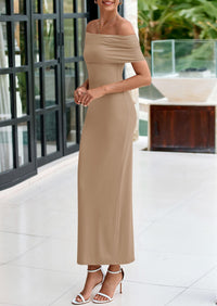 Off The Shoulder Elegant Bodycon Formal Cocktail Party Evening Maxi Dresses