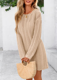 Crochet Knit Hollow Out Beach Vacation Cover Ups Dress