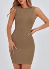 PRETTYGARDEN Spring Dresses for Women Sleeveless Bodycon Short Work Tank Dress Summer Casual Ribbed Mini Sundresses