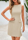 PRETTYGARDEN Womens Formal Sleeveless Summer Dresses Boat Neck Bodycon Elegant A Line Business Work Mini Dresss