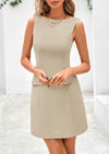PRETTYGARDEN Womens Formal Sleeveless Summer Dresses Boat Neck Bodycon Elegant A Line Business Work Mini Dresss