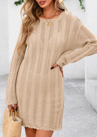 Crochet Knit Hollow Out Beach Vacation Cover Ups Dress