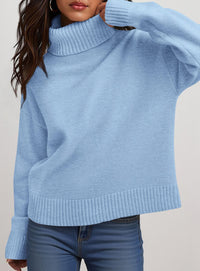 PRETTYGARDEN Womens Turtleneck Long Sleeve Sweater Fall Trendy Loose Fit Casual Tops Chunky Knit Pullover Sweaters