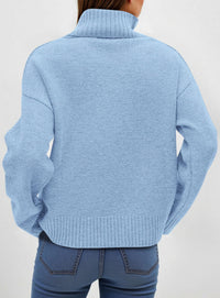 PRETTYGARDEN Womens Turtleneck Long Sleeve Sweater Fall Trendy Loose Fit Casual Tops Chunky Knit Pullover Sweaters