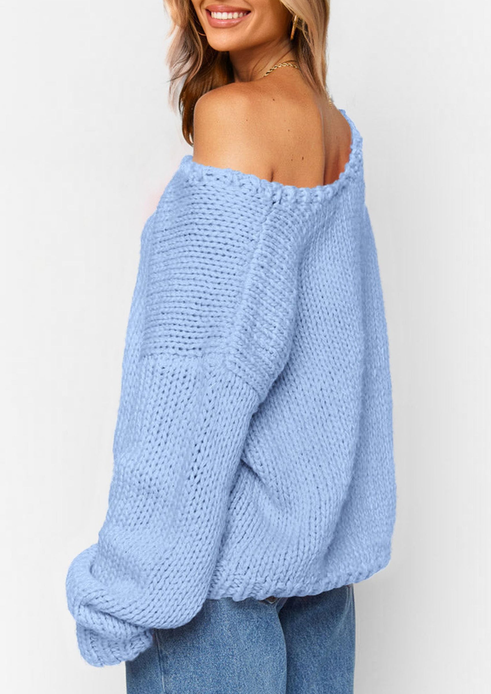 PRETTYGARDEN Women's Fall Oversized Sweaters Long Sleeve V Neck Dressy Casual Chunky Knit Loose Pullover Tops Winter Clothing