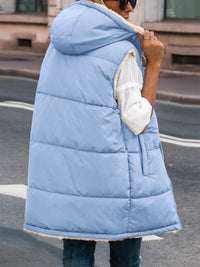 PRETTYGARDEN Womens Fall Reversible Vests Sleeveless Fleece Jacket Zip Up Hoodie Pockets Long Warm Winter Coat Outerwear