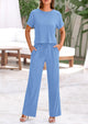 Short Sleeve T-Shirt Wide Leg Pants Two Piece Sets