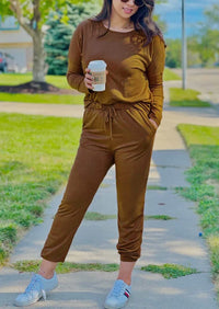 Black Two Pieces Oversized Fall Tracksuit