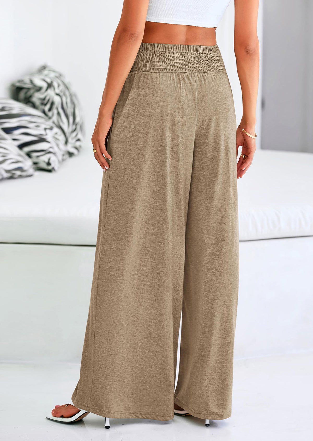 High-Waisted Flowy Palazzo Pant With Pockets