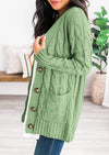 PRETTYGARDEN Women's Open Front Cardigan Sweaters Fall Fashion Button Down Cable Knit Chunky Winter Outerwear Coats