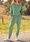 PRETTYGARDEN Women's Fall 2 Piece Lounge Set Long Sleeve Tops Ribbed Pants Spring Matching Sweatsuit Travel Outfits Clothes