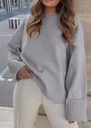 PRETTYGARDEN Women's Fall Oversized Sweaters Casual Crewneck Pullover Long Sleeve Fuzzy Chunky Knit Tops Blouse