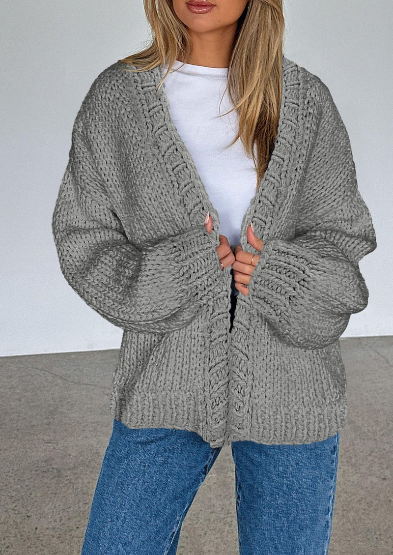 PRETTYGARDEN Cardigan Sweaters for Women Trendy Fall Fashion Long Sleeve Chunky Knit Cardigans Winter Clothing Outfits