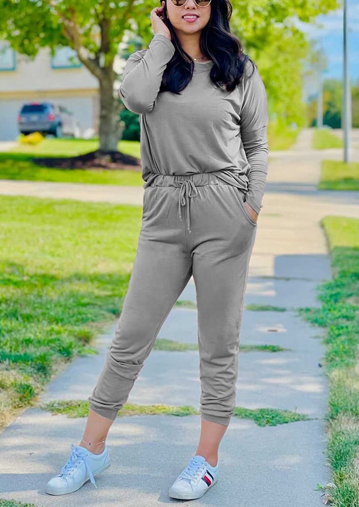 Black Two Pieces Oversized Fall Tracksuit