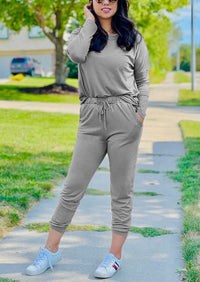 Black Two Pieces Oversized Fall Tracksuit